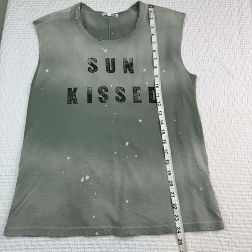 Sundry Sun Kissed Green Tank Top Women's Sz 0 (XS) Distressed Boxy Muscle Tank - Picture 8 of 8